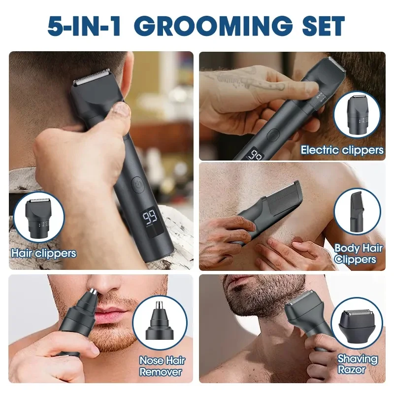 Xiaomi Mijia Waterproof IPX6 Body Beard Hair Trimmer for Men 5 IN 1 Rechargeable Cordless Electric Razor Hair Clipper Shaver