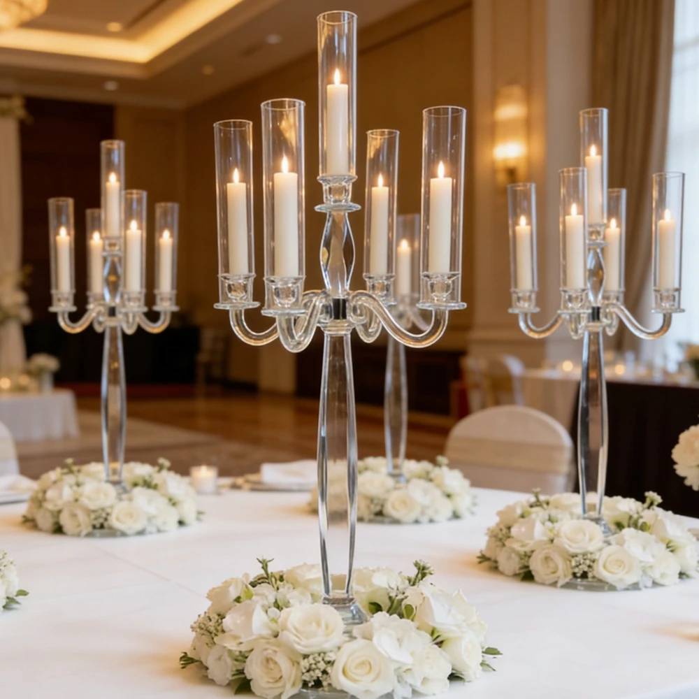 2-12pcs H100cm glass clear cylinder Wedding Plinths Wedding Pedestal Cylinders crystal glass  Display Cube Stand for Wedding &pa