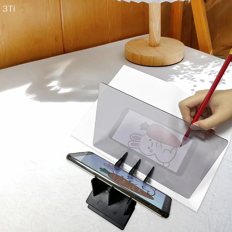 การฉายภาพกระดานคัดลอกโปรเจคเตอร์ภาพวาด Tracing Board Sketch Specular Reflection Dimming Bracket Optical Drawing Board