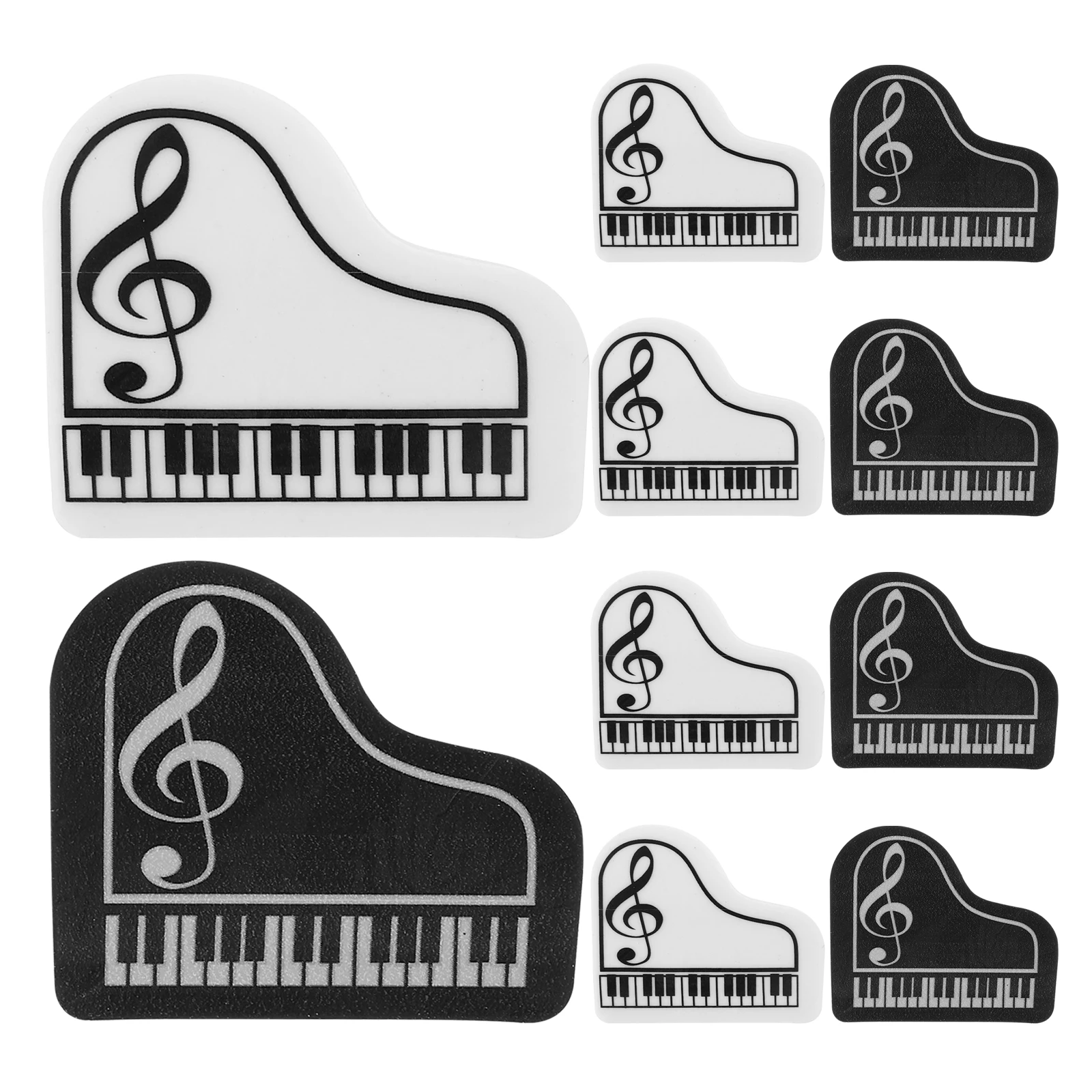 

10 Pcs Piano Eraser Cute Small Stationery Multi-function Kids School Supplies Portable Erasers Bright Color Safe Materials