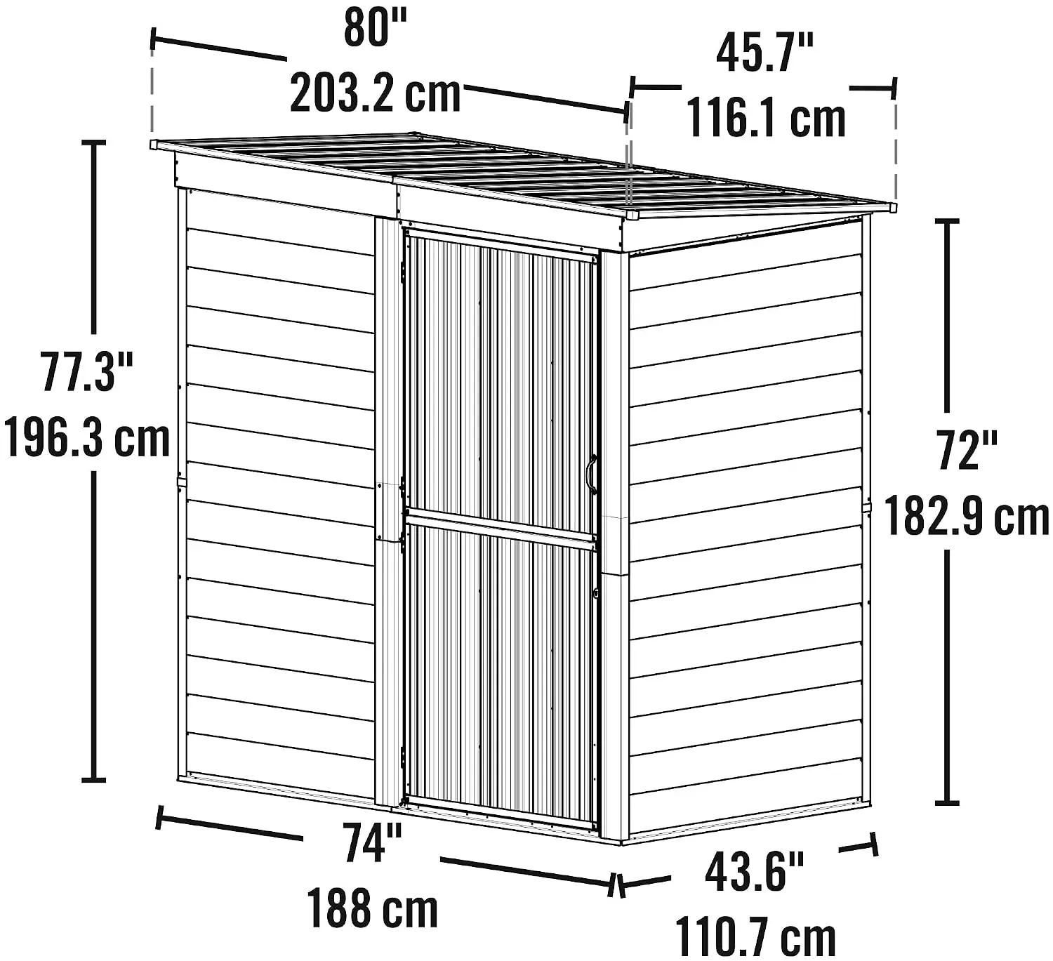Compact Galvanized Steel Storage Shed with Pent Roof, 6'x4', Outdoor Garden Tool Shelter, Customized view 2