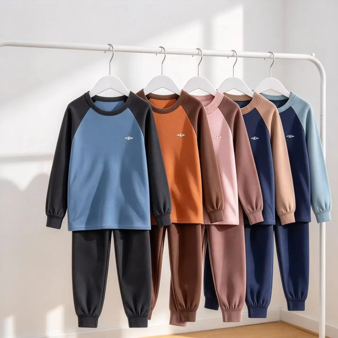 Kids Thermal Underwear Set Double Sided Brushed Long Sleeve Top And Pants Boys Girls Warm Base Layer Pajamas For Cold Weather