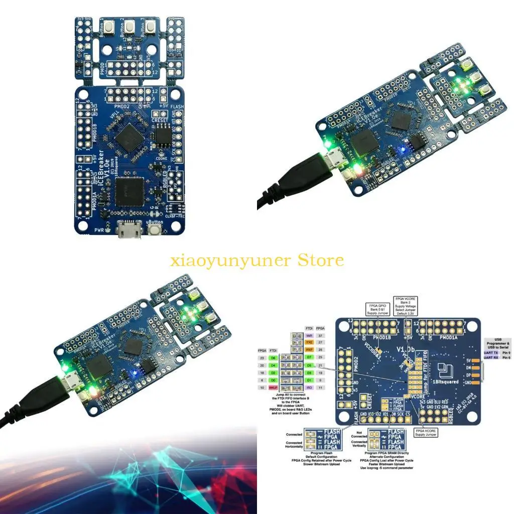 

P9JB V1.0e FPGA Development Board Programming iCE40 120 Kbit Pmod Easily Runs