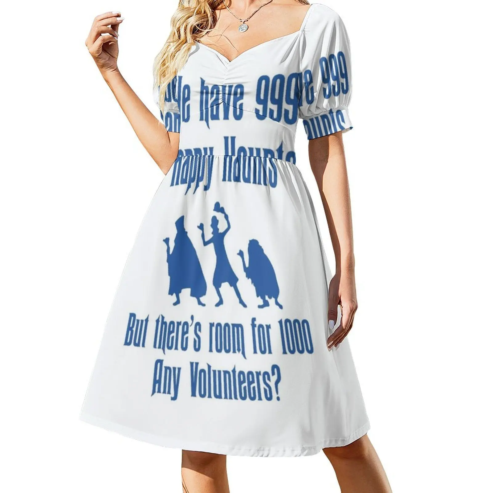 فستان بوهيمي بدون أكمام من Happy Haunts لعام 999، فستان متعدد الطباعة لحفلات العطلات على الشاطئ، قصر مسكون 999 Happy Haunts للسيدات #2