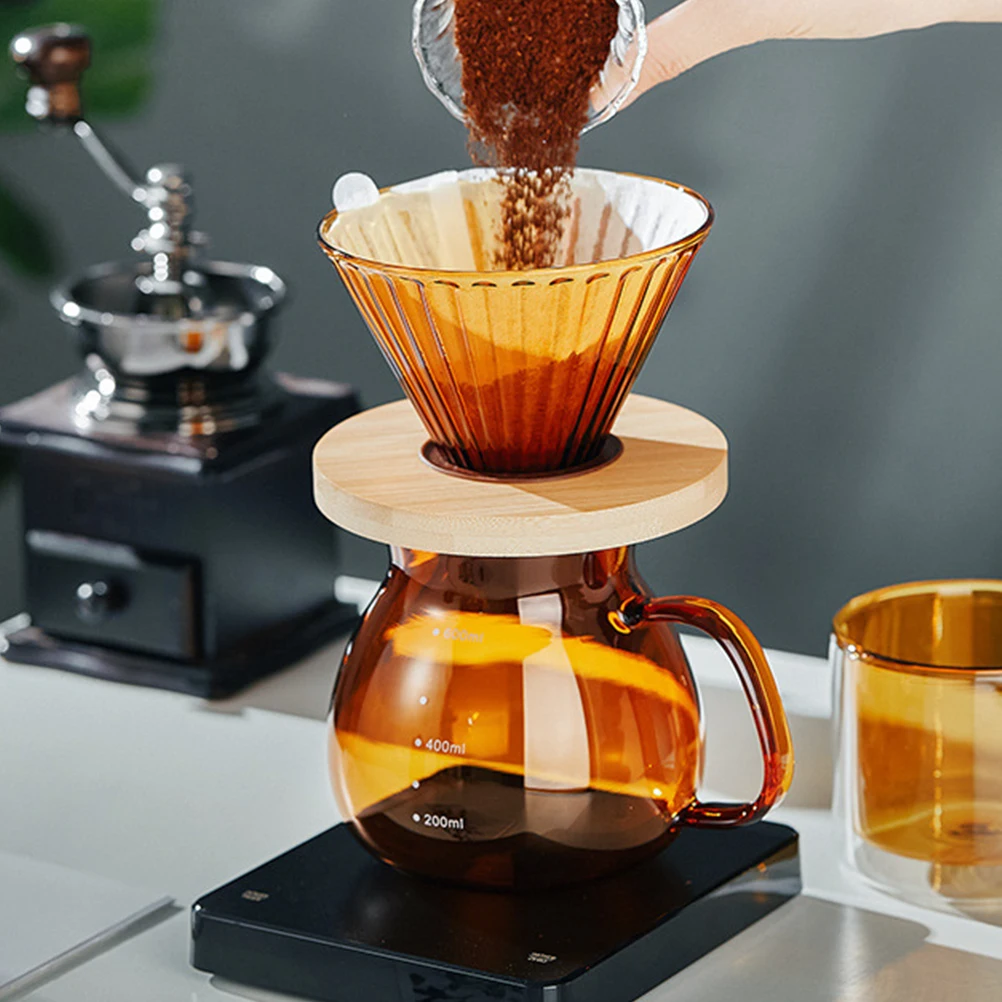 

1 Set Of Coffee Filter Delicate Pour-Over Funnel Durable Reusable Coffee Making Tool Household Decorative Dripper Accessory