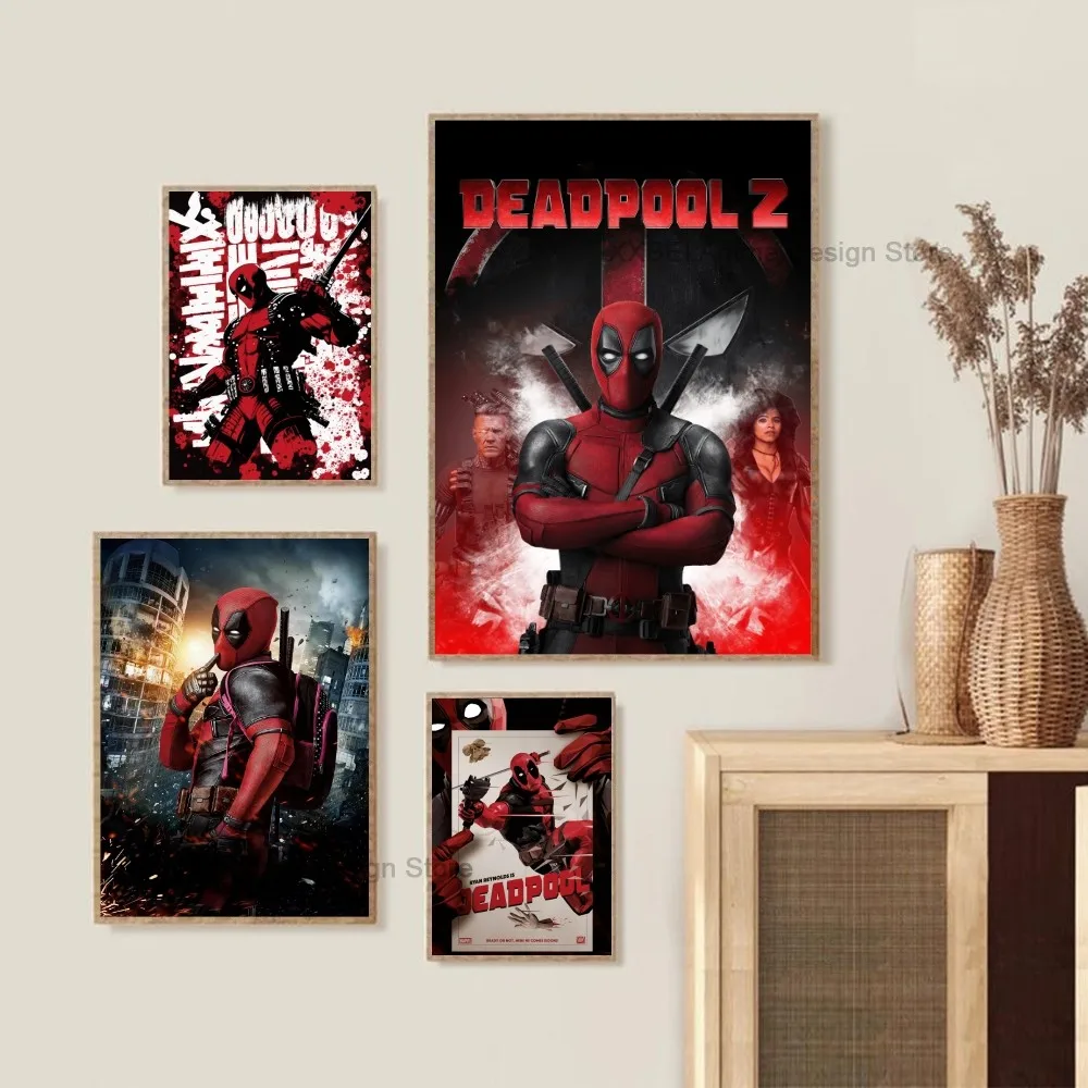 1pc Modern Home Decor Mural Marvel Deadpool Movie Poster Sticker Bedroom Activity Room Bar Wall Art Hanging Painting Decoration