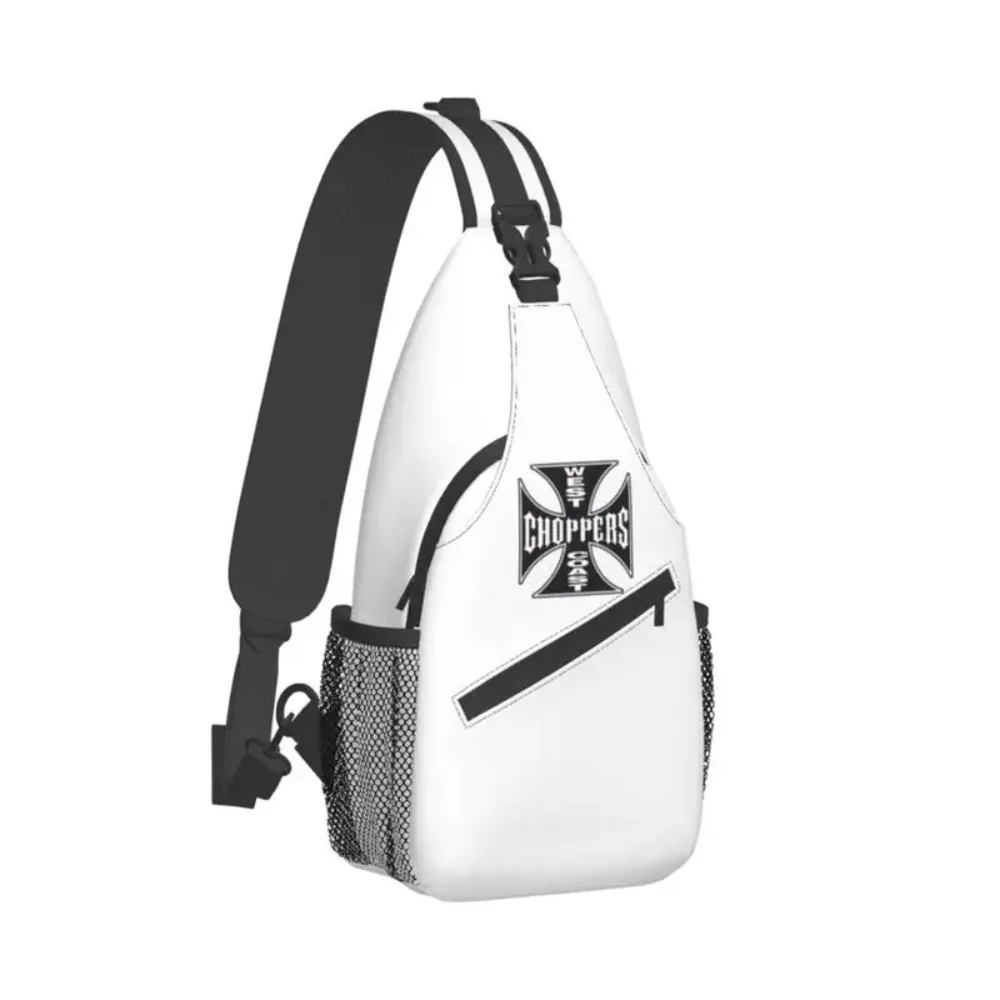 West Coast Iron Cross Choppers Sling Chest Bag Custom Crossbody Shoulder Backpack for Men Travel Hiking Daypack