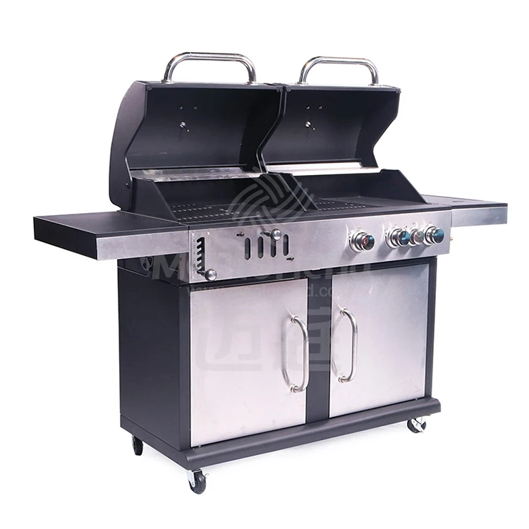 Outdoor Camping Garden Large  Grill Combo Smokeless Barbecue Commercial