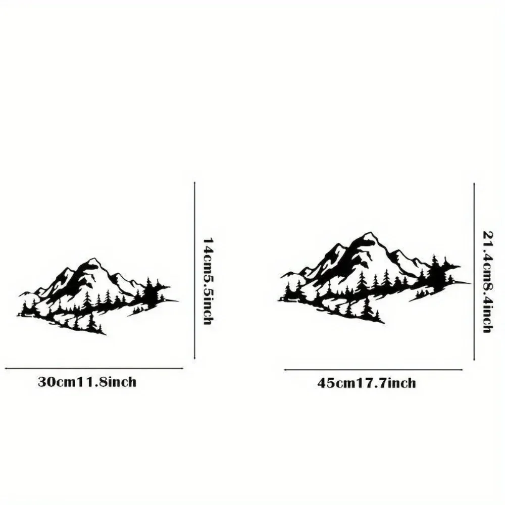 1pc Black Mountain View Metal Wall Decor - Rust-Resistant Iron Art for Indoor & Outdoor Use, Home Wall Art