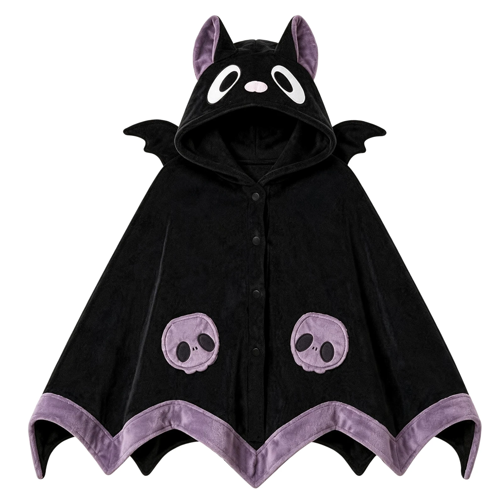 Cute Animal Cape Hooded Wearable Blanket Women Soft Fleece Bat Lazy Shawl Cloak Nap Robe Gift