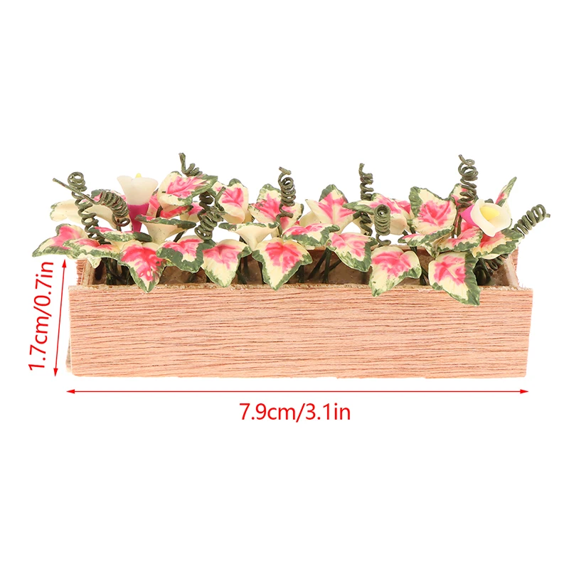 1:12 Dollhouse Miniature Flower Bushes Potted Plant Flower Bonsai Model Furniture Accessory For Doll House Garden Decor Kids Toy