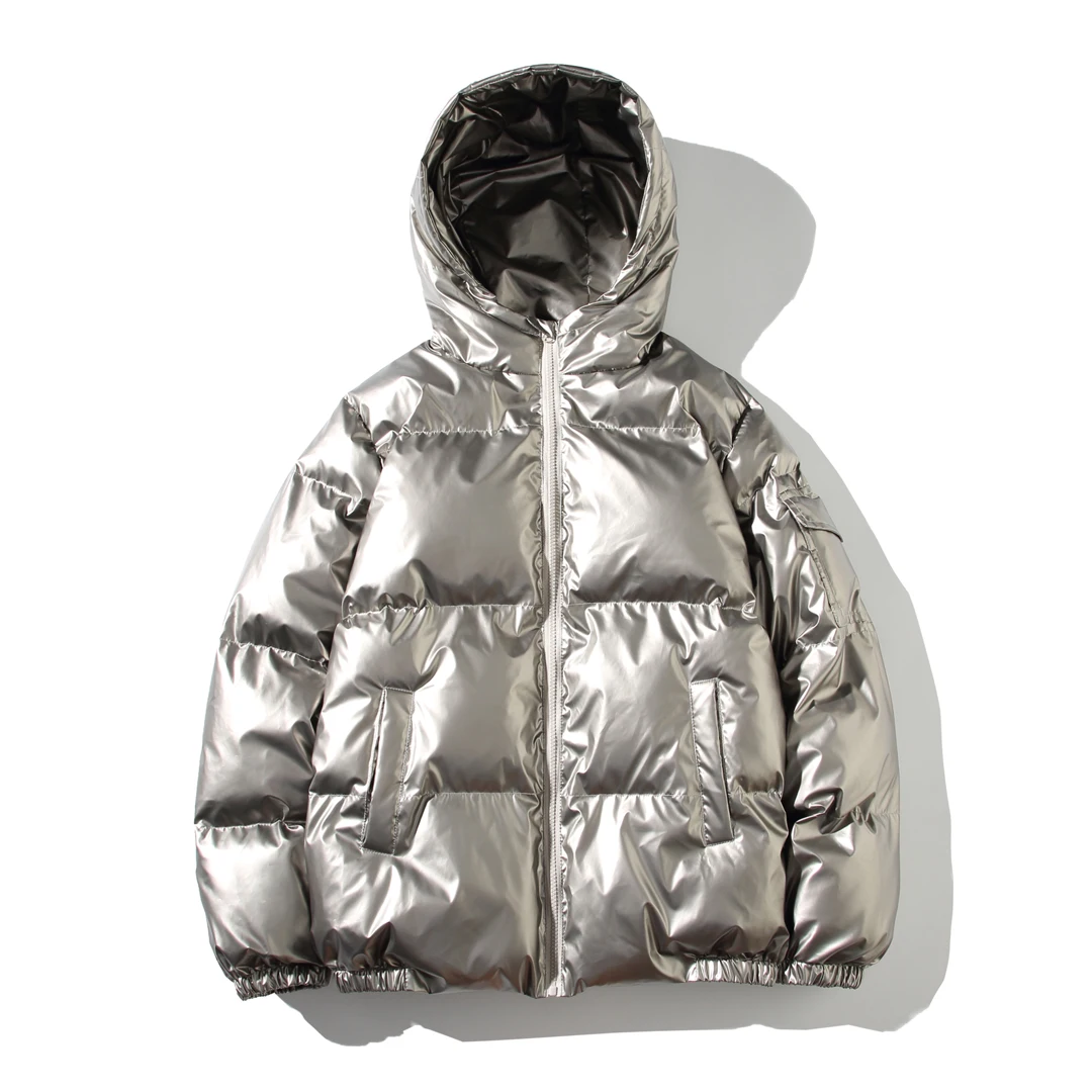 Jaquetas e casacos de inverno de couro pu casal harajuku hip hop solto high street casual engrossar parkas quentes