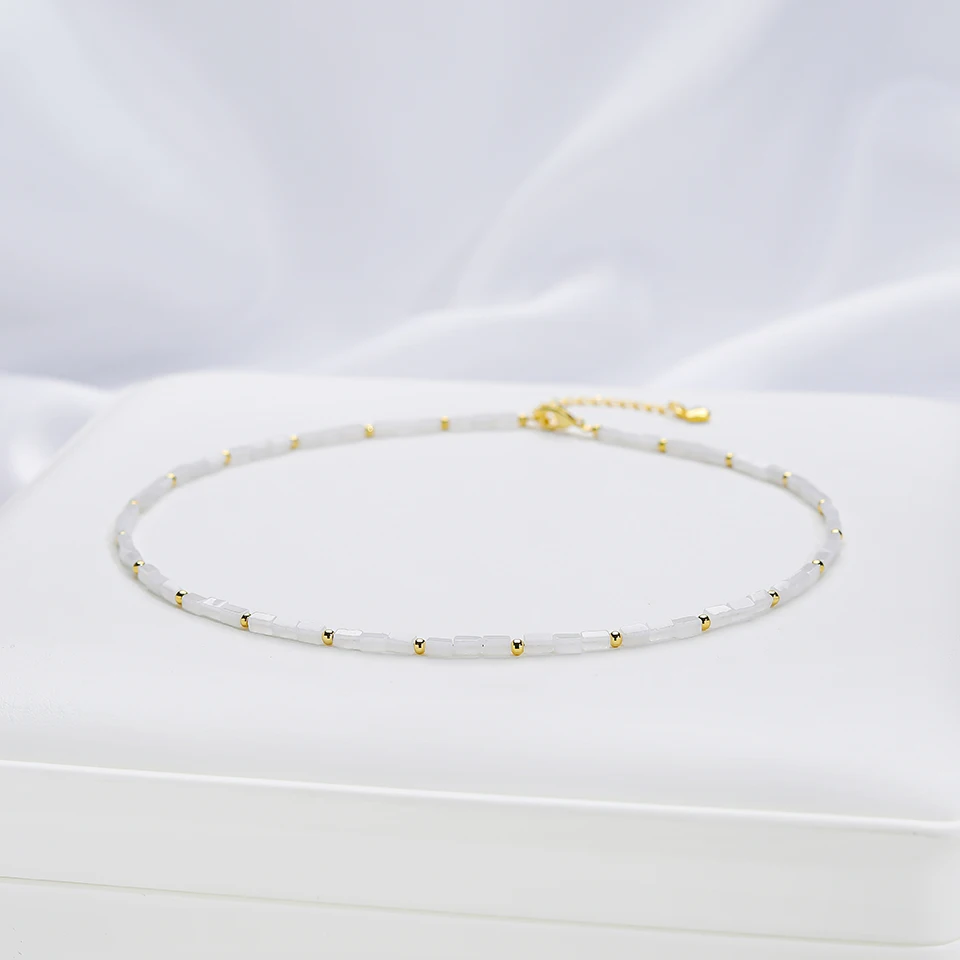 2*4MM Natural Stone Necklace For Women Handwork  Choker Jewelry  Trending Products Free Shipping New in Heart Pendant