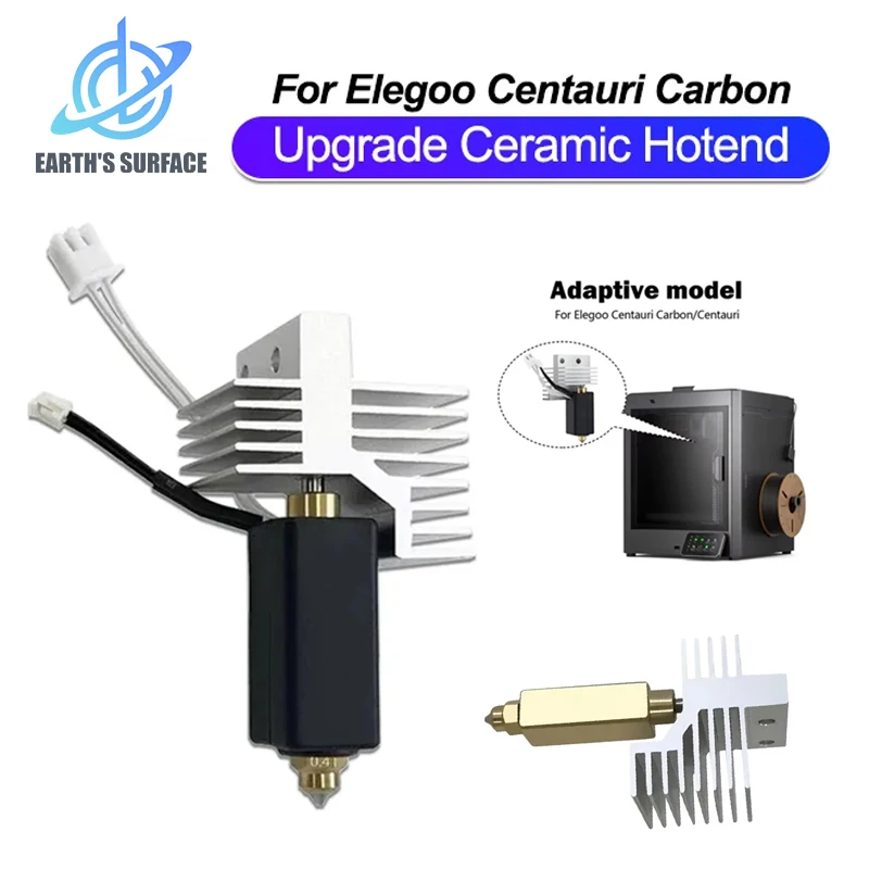 Upgrade 0.4MM Ceramic Hotend for Elegoo Centauri Carbon Print Head Extruder Kit Hot End Steel Brass Nozzle 3D Printer Parts