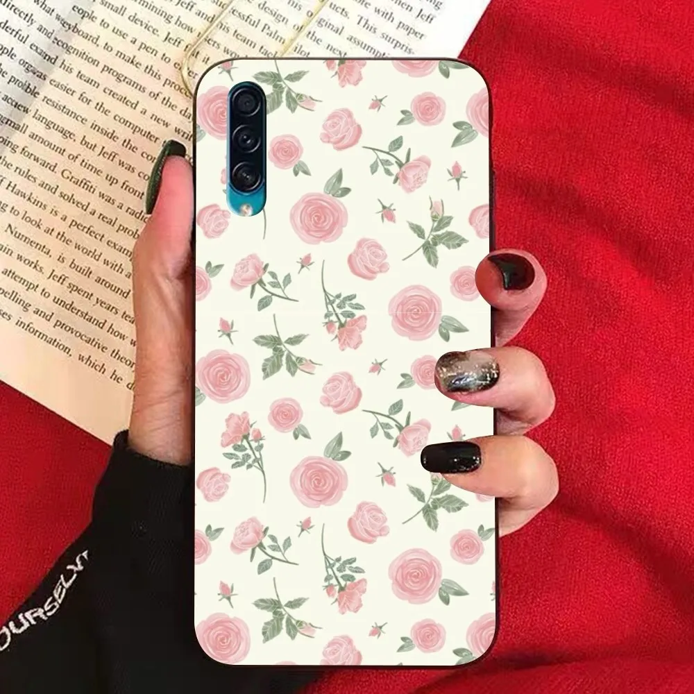 Funda de teléfono con patrón de flores para Samsung A 10 11 12 13 20 21 22 30 31 32 40 51 52 53 70 71 72 73 91 13