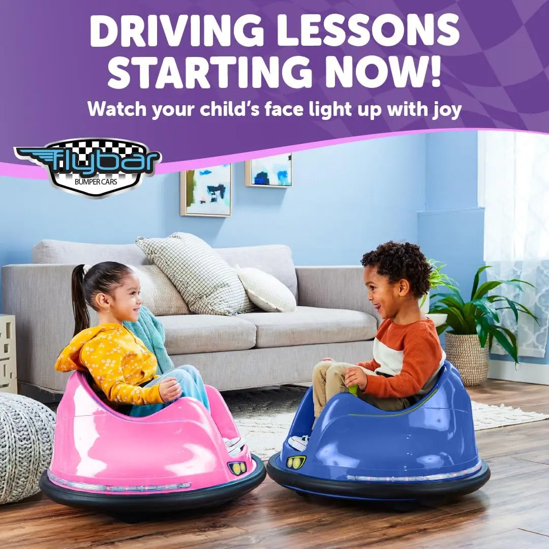 Bumper Car for Toddlers, Electric Toddler Ride On Toys for Kids, Baby, Ages 1.5-4 Years, LED Lights, 360 Degree Spin, Supports u