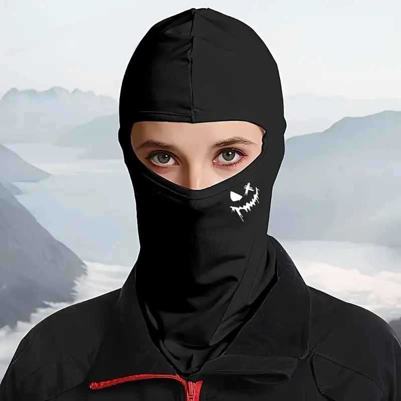 1/2pc Graffiti Punk Print Balaclava Hat Outdoor sun protection and breath Riding, Hiking, Fishing Outdoor Sports Full Face Mask