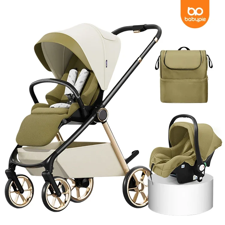 Children Baby Carriage Trolley Luxury Baby Pram Stroller High Landscape Pushchair Baby Stroller 3 in 1