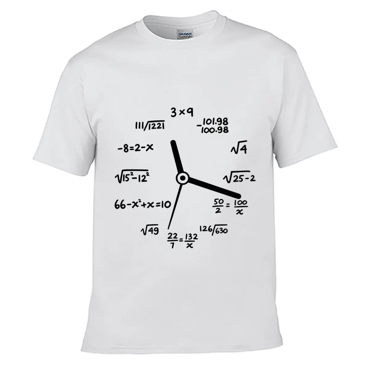 Mathematical Formula Clock Algebra Equations Number Dial Design Summer short-sleeved Loose Top