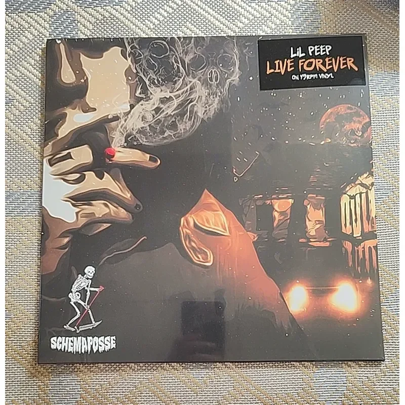 Lil Peep Live Forever Marble Grey Glue Vinyl LP Record for Music Fans