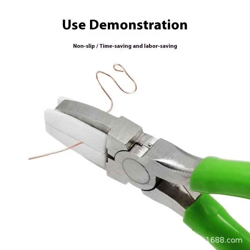 1개 DIY 공예 도구: 이중 나일론 턱이 있는 평평한 코 펜치, 보석 제작 및 와이어 스트레이트너에 이상적