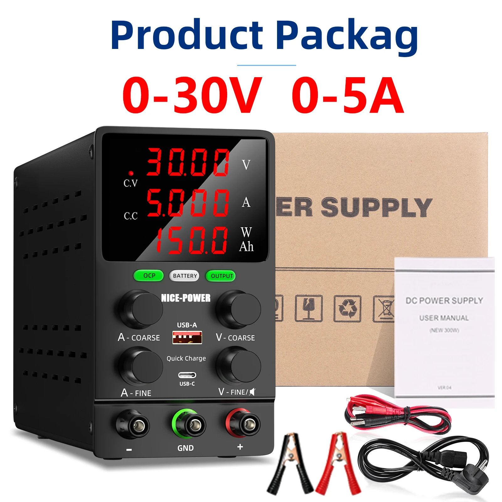 Professionele batterij opladen Lab DC voeding 30V 60V 120V Verstelbare Laboratorium OCP OUTPUT 12V 10A Oplader voor elektrische voertuigen 500w lettertype 12v voeding Omgekeerde - afbeelding 1