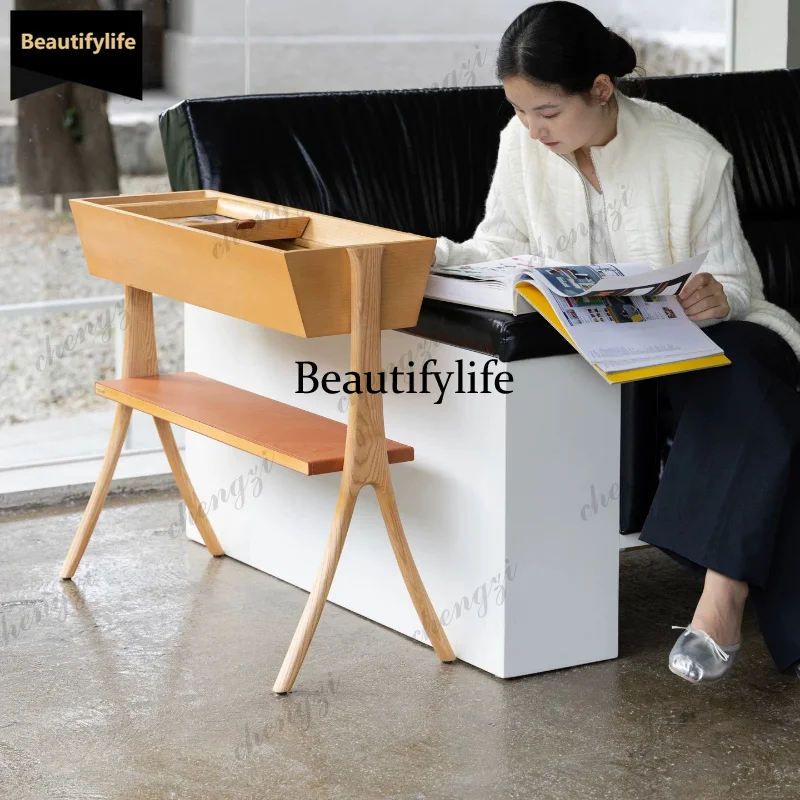 A68Side table: small island platform with tray, easy to store entryway table strips, side table