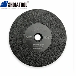 SHDIATOOL 1Pc Dia100mm M14 Vacuum Brazed Flat Grinding Wheel 4Inch Grinder Disc For Granite Marble Artificial Stone