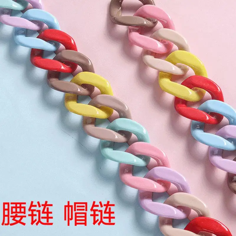 40pcs/lot Acrylic buckle beads 33*40mm Colorful Spring Summer DIY Handbag Key Strap Chains Opening Loops Accessories N321