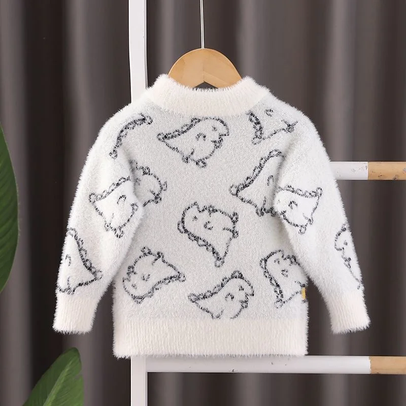 

Boys Woolen Sweater Jacket Cotton Windbreak 2025 Cute Plus Thicken Autumn Winter Outwear School Teenagers Warm Children's Clothi