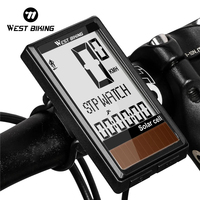 WEST BIKING 5 Languages Wireless Solar Bike Computer Auto ON/OFF Cycling Speedometer Waterproof Backlight Bicycle Stopwatch