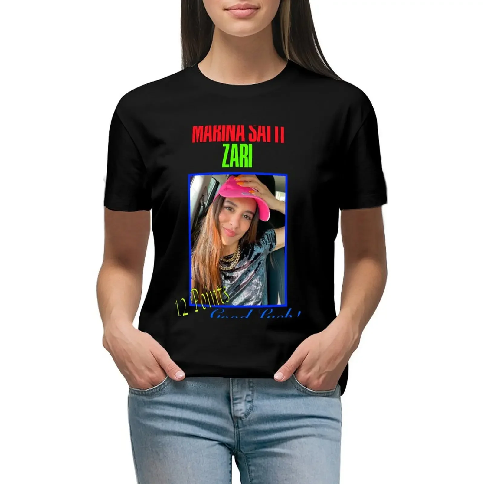 

Marina Satti Zari Eurovision Song Contest 2024 Greece Merch T-Shirt anime summer tops female workout t shirts for Women