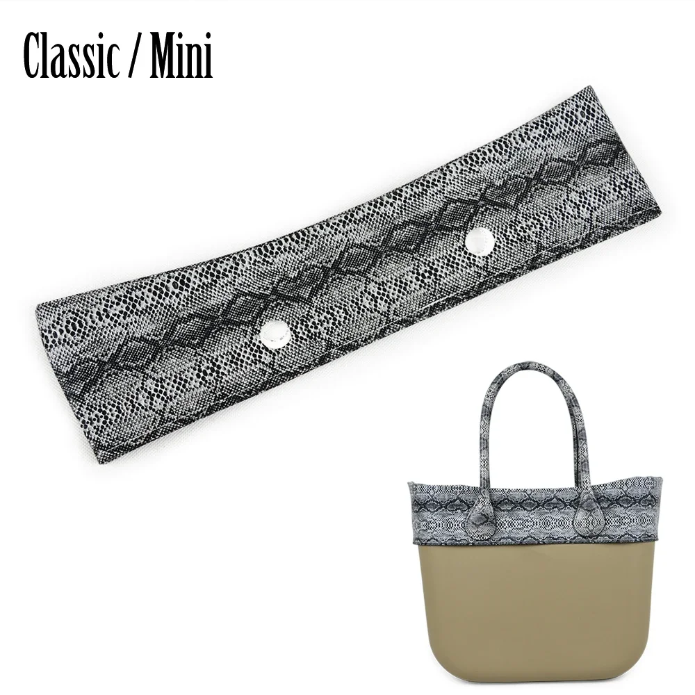 TANQU New Faux Solid Snakeskin Grain PU Leather Trim Decoration for Classic Mini Obag O Bag Serpentine Trims for  Spring season