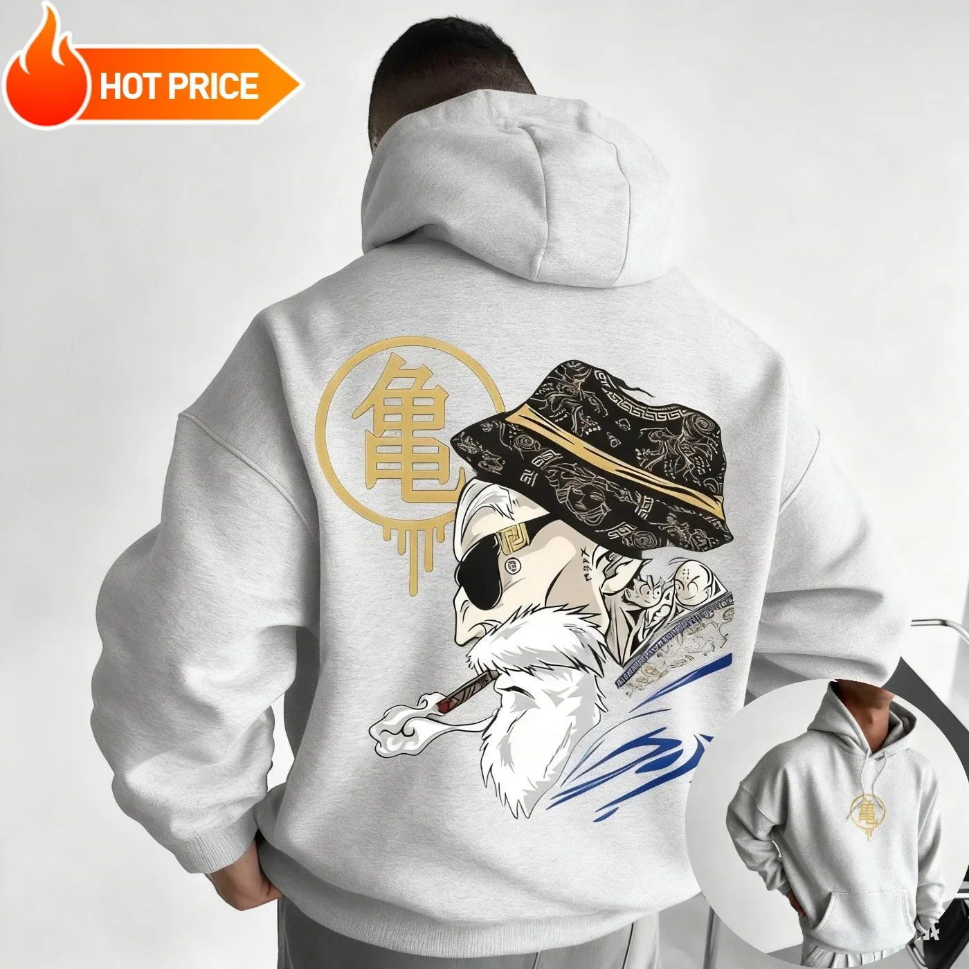 Master Roshi Dragon Ball Saiyan Harajuku Winter Mannen Hoodie Streetwear Vintage Vrouwen Oversized Sweatshirt Met Capuchon Lange Mouwen Top
