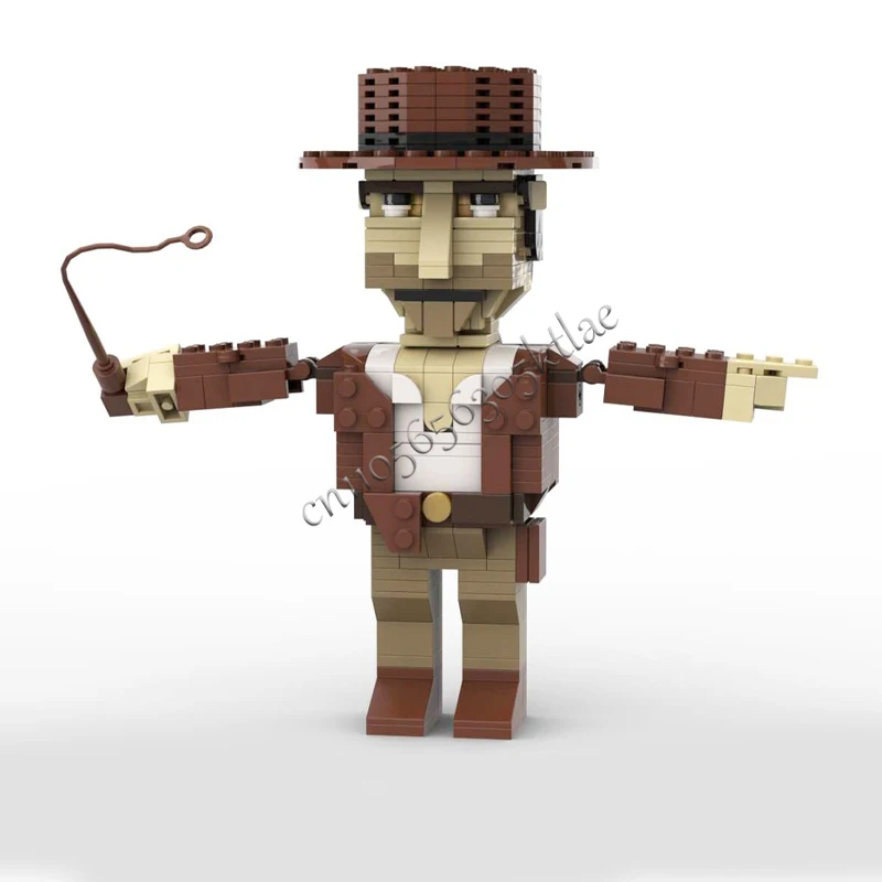 399ピース MOC カスタマイズ考古学者インディ・ジョーンズ フィギュア ブリックヘッドモデル クリエイティブパズル 誕生日漫画アニメフィギュアおもちゃギフト