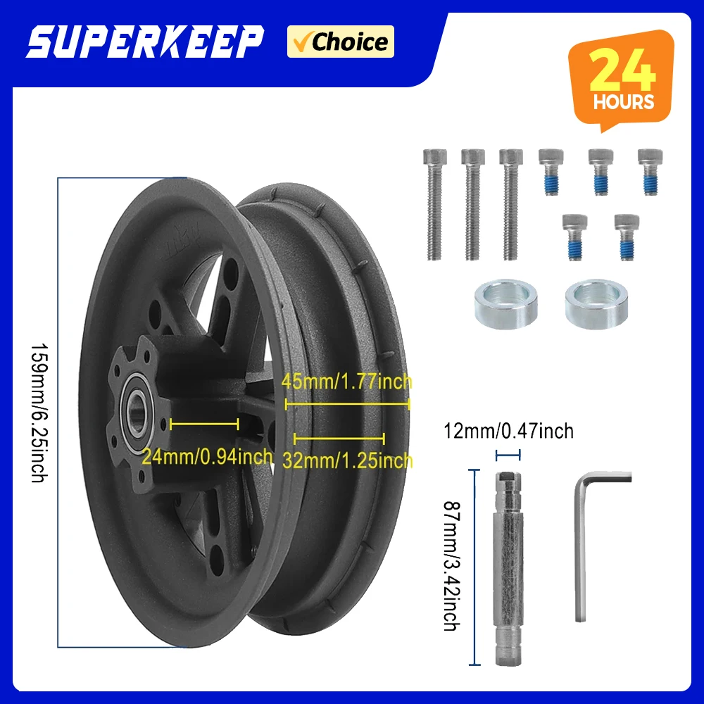 

Задняя ступица колеса 8,5 дюймов для электросамокатов Xiaomi M365, 1S, Pro, Pro2, Mi3, с цельной шиной, алюминиевая, запасная часть