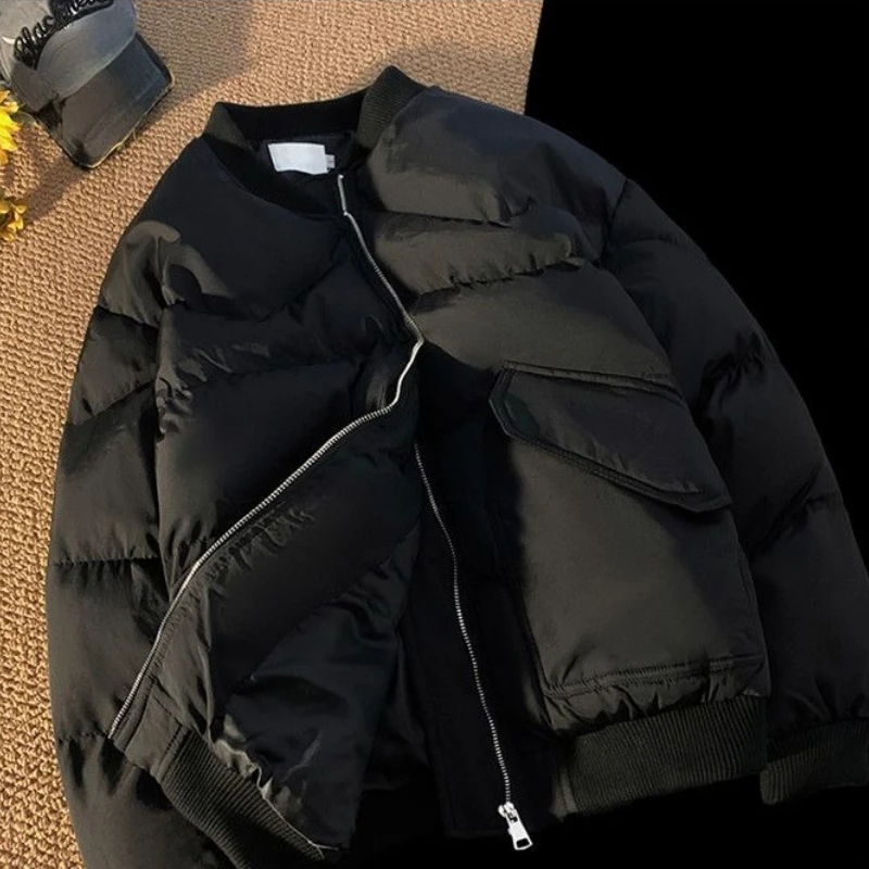 

​Japanese Inspired Men's Winter Jacket with Baseball Collar Premium Insulated Cotton Coat for Cold Weather​