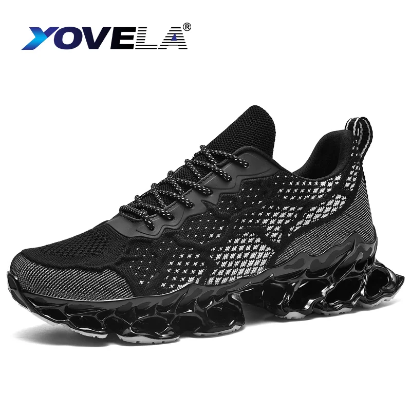 

Men's Running Shoes Sneakers Outdoor Fashion Sports Elastic Thick-soled Personalized Mesh Trend Design Outdoor Jogging Large 46