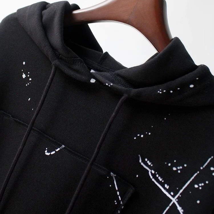 New 2026 Fall Spring Thin Oversized Hooded Sweatshirt Women Korean Fashion Irregular Print Short Top
