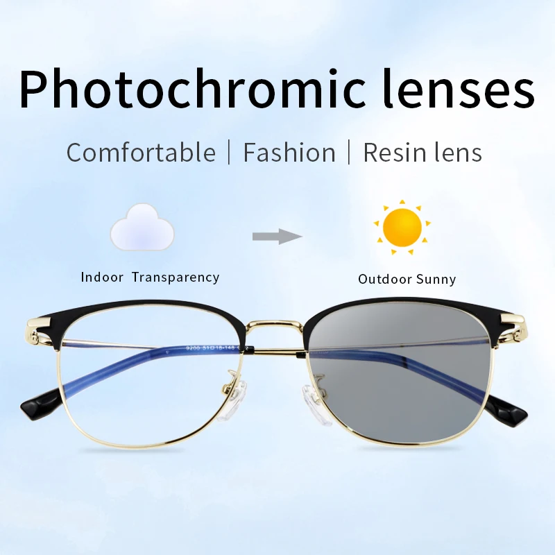 

Photochromic Reading Glasses for Men Business Office Metal Frame Sunglasses Anti Eyestrain Lens Readers ,Tinted Eyeglass