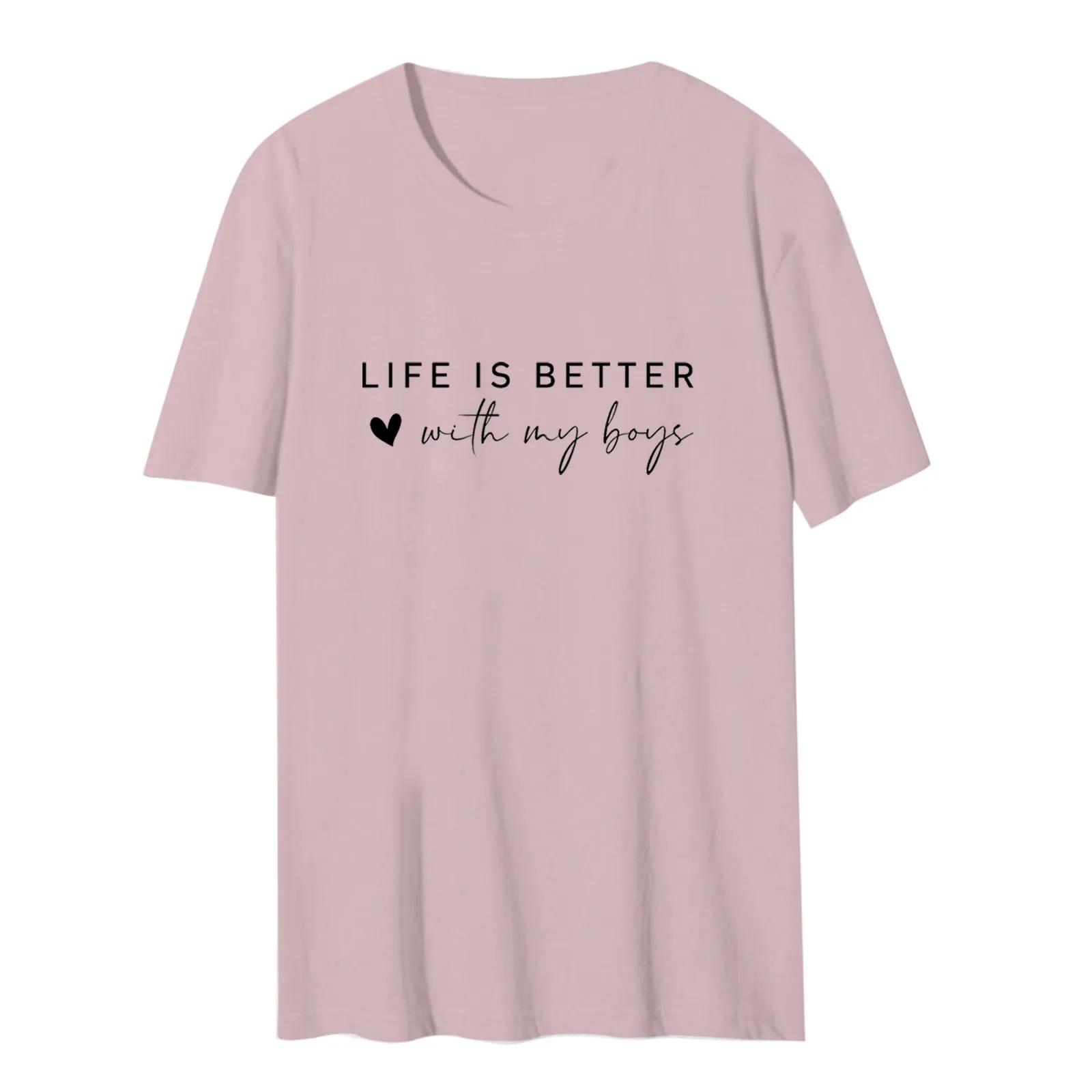 

Women T Shirt Life Is Better With My Boys Letter Printed Boy Mama Shirts Cute Graphic Tees Casual Short Sleeve Top Fashion Shirt