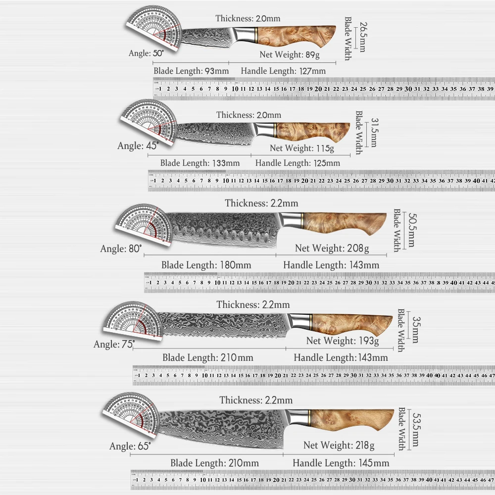 Imagem -06 - Hezhen-professional Kitchen Knife Grupo Damascus Steel Chef Bread Utility Santoku Paring Cake Cozinhar Faca para Carne 27 Pcs