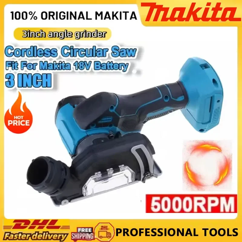 

Беспроводная ручная аккумуляторная электрическая циркулярная пила Makita, 3-дюймовая мини-бесщеточная электрическая шлифовальная машина, инструмент для аккумулятора 18 В