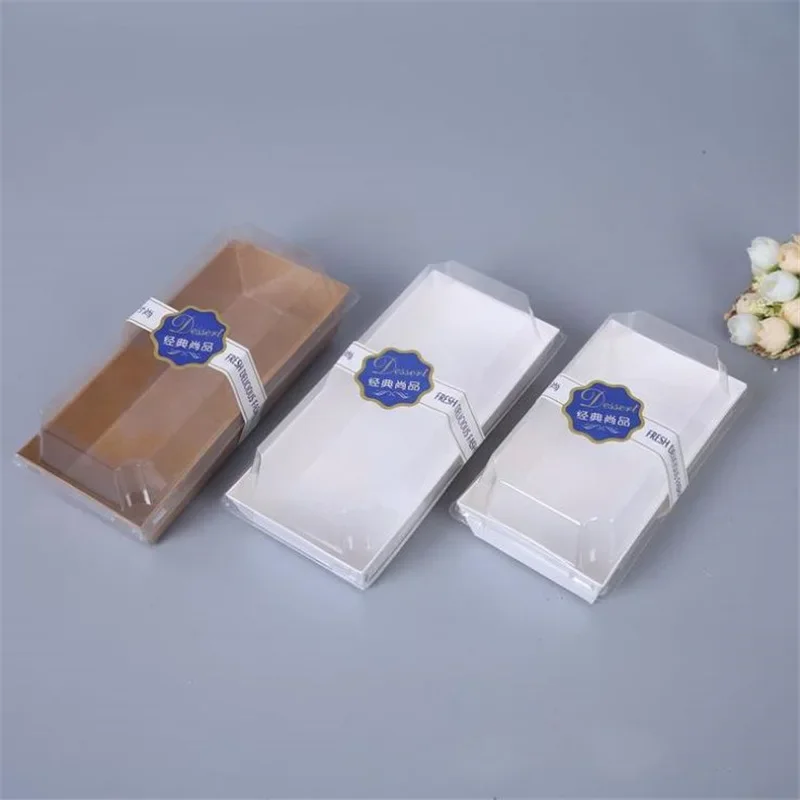 100pcs Square Plastic Melaleuca Cake Mousse Packing Cake Box Disposable Transparent Dessert PET Cup Favors Boxes Supplies 400ML