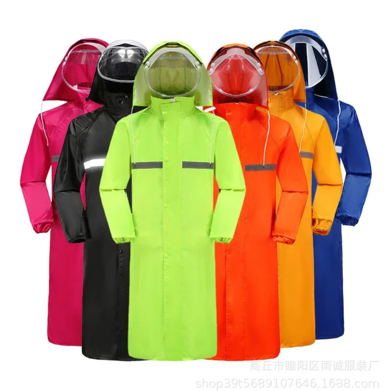 Fashion Waterproof Long Raincoat Outdoor Women Men Hiking Travel Hooded Rain Jacket One-piece Impermeable Camping Riding Poncho