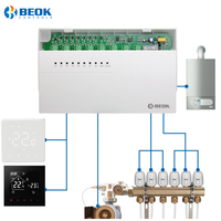 Beok Zone Heating System Thermostat for Water Floor and Gas Boiler Thermostat Controller  8 Zone with Actuator