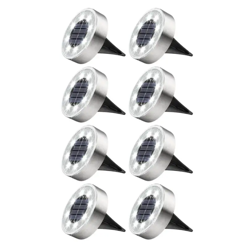 

Солнечные светильники для газона B03C-8PCS, IP68, уличные, встраиваемые, для сада, двора и дорожек