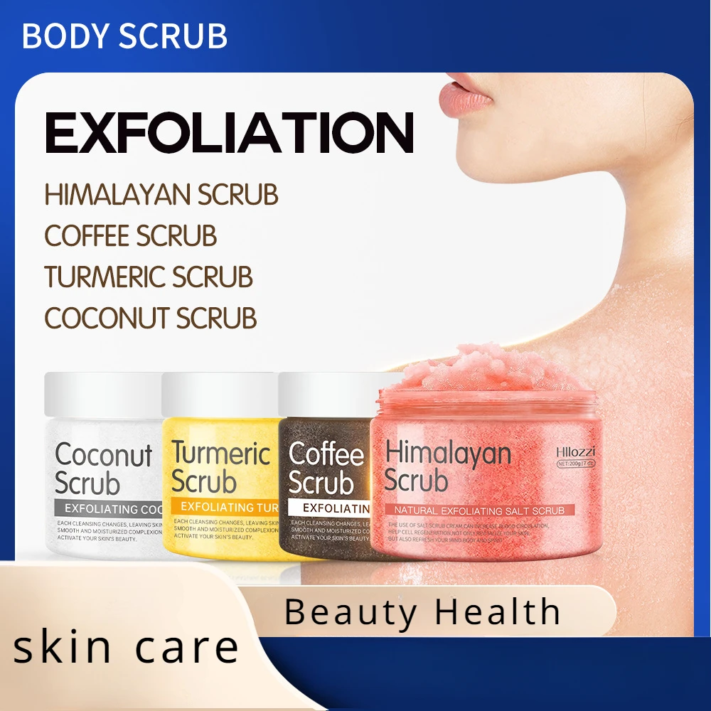 

200g Himalayan Salt Body Scrub Exfoliating Scrub Deep Cleansing Coffee Turmeric Coconut Scrub Body Butter Body Skin Care