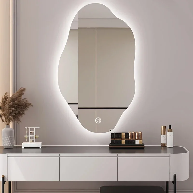 Smart Special-shaped Bath Mirrors Led Makeup Mirrors Wall-mounted Bedroom Dressing Mirror Irregular Hotel Decorative Mirrors