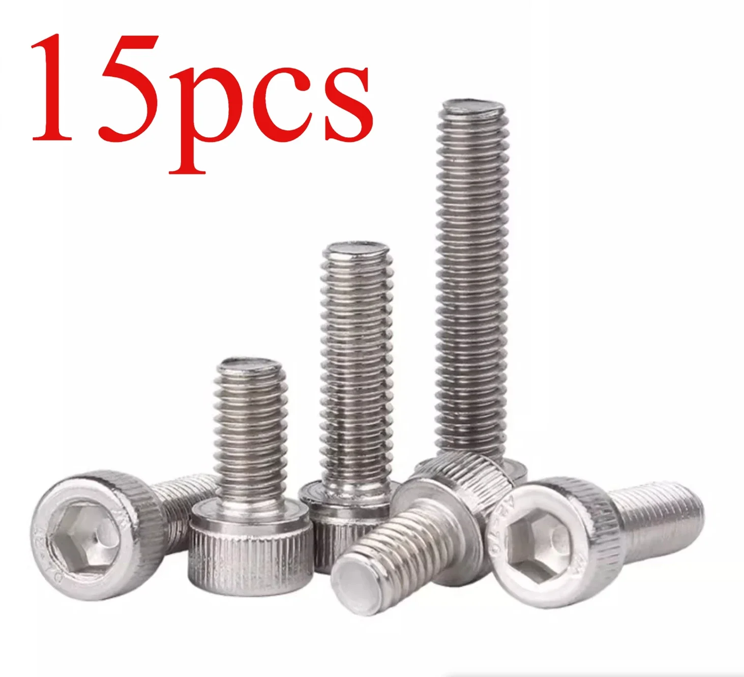

15PCS FOR Internal hexagon screw 304 stainless steel internal hexagon bolt cup head screw cylindrical head screw M3M4M5M6